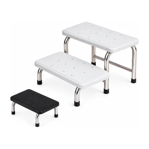 Keling KL-FS002 medical foot stool white double-step version with stainless steel frame