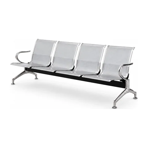 Keling KL-ZY001 3-seat linked waiting chair with perforated metal seat and metal legs