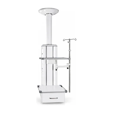 Keling KL-T9103 modular ICU ceiling pendant with tray and storage drawer