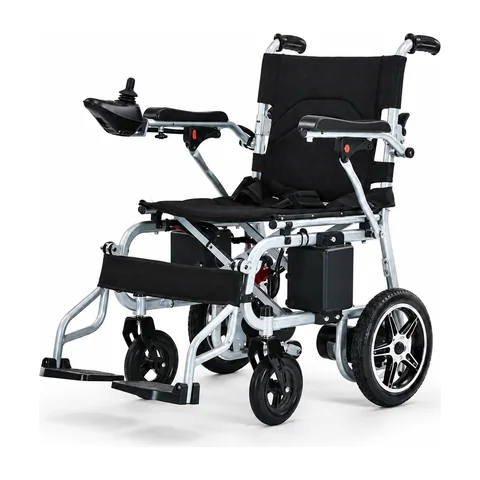 Keling KL-LY005 electric wheelchair showing joystick controller, foldable frame and wheels