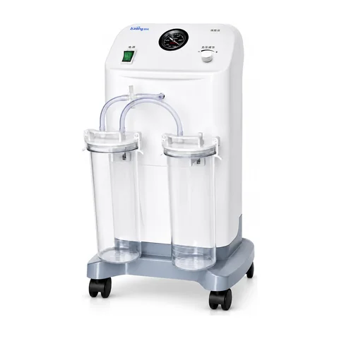 Keling DFX-23C-II electric suction machine with ABS shell, dual plastic bottles and caster base