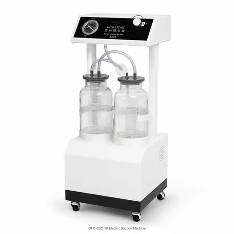 Keling DFX-23C-III high-flow electric suction machine with dual glass bottles and control panel