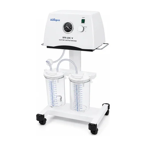 Keling DFX-23C-V electric suction machine with one-piece plastic enclosure and dual collection vessels
