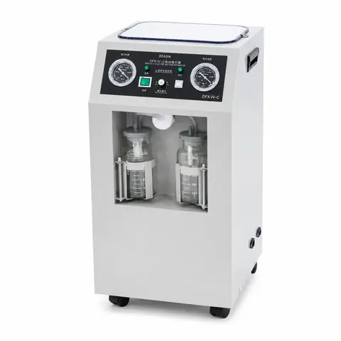Keling DFX-IV-C gynecology abortion suction machine with dual vacuum gauges and glass bottle vessels