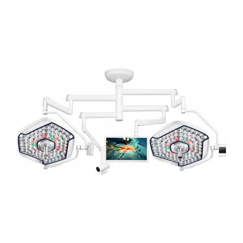 Keling KL-LED-STR78&DTR78 dual-head LED surgical light with integrated 4K camera and HD monitor