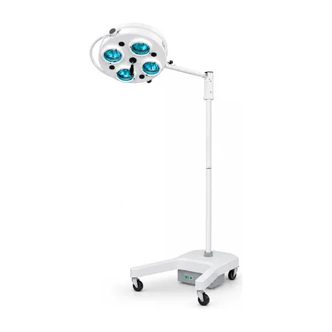 Keling KL04L mobile halogen operating lamp with five-hole multi-reflector head on wheeled base