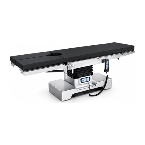 Keling KL-D-III-I(NEW) electric operating table showing carbon fiber tabletop and LCD controller