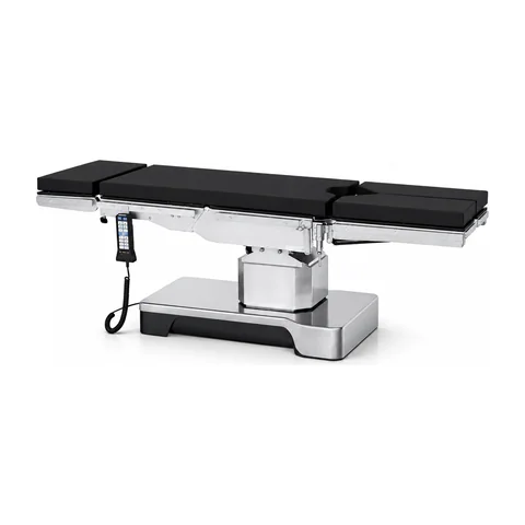 Keling KL-D-III-II electric operating table front view with carbon fiber tabletop and handheld remote